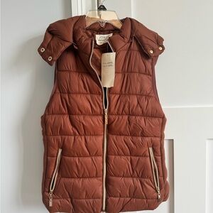 Brown Quilted Puffer Vest